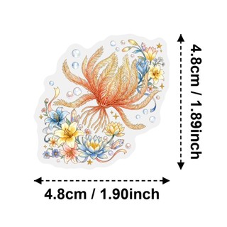 Bộ 50 Màu Nước Hoa Sinh Vật Biển Miếng Dán DIY Laptop Chống Thấm Nước Trong Suốt PET Miếng Dán
