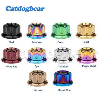 Catdogbear Titanium M6 M8 M10 M12 M14 M16 Lạ Mắt Lục Giác Mặt bích Hạt Cho Xe Đạp Xe Máy Trục Sau Titan Dây Buộc