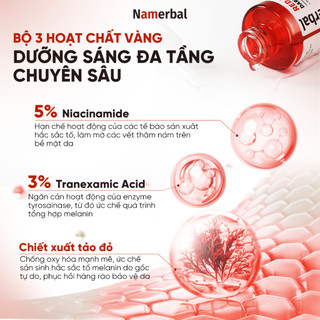 [LIVE] Serum Tảo Đỏ Namerbal Giúp Làm Sáng Da Và Làm Mờ Sẹo Mụn Astaxanthin + Niacinamide 5% + Axit Tranexamic 3% 30ml
