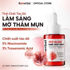 Serum Tảo Đỏ Namerbal Giúp Làm Sáng Da Và Làm Mờ Sẹo Mụn Astaxanthin + Niacinamide 5% + Axit Tranexamic 3% 30ml