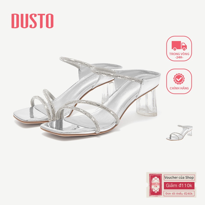 DUSTO Dép Cao Gót 5cm Trong Suốt Gót Mùa Hè  DWC001592A