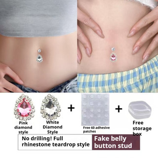 🔥 Phong cách Âu Mỹ 🔥 Miếng dán che sẹo Khuyên rốn giả Đính đá quyến rũ Không cần lỗ xỏ có hàng sẵn Phù hợp cho nữ Không cần đục lỗ Móng tay và vòng rốn 2026 Phụ kiện trang trí rốn Móng Tay Giả Không Đục Lỗ Với Đá Sáng Bóng Kim Cương Phong Cách Châu Âu
