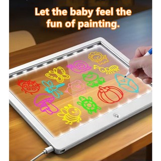 Trẻ em phát sáng bảng vẽ tranh graffiti kính cường lực sao chép bảng đồ chơi tương tác DIY