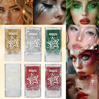 [Tùy chọn 6 màu] RQVQ Body Shimmer Highlighter Stick Chống thấm nước lâu trôi Trang điểm sân khấu lễ hội Long lanh Stick