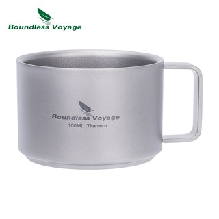 Boundless Voyage Titanium Espresso Cup 100ml Mini Đôi Tường Trà Cà Phê Cốc Kim Loại Nhỏ Giọt Drinkware Cho Du Lịch Văn Phòng Tại Nhà