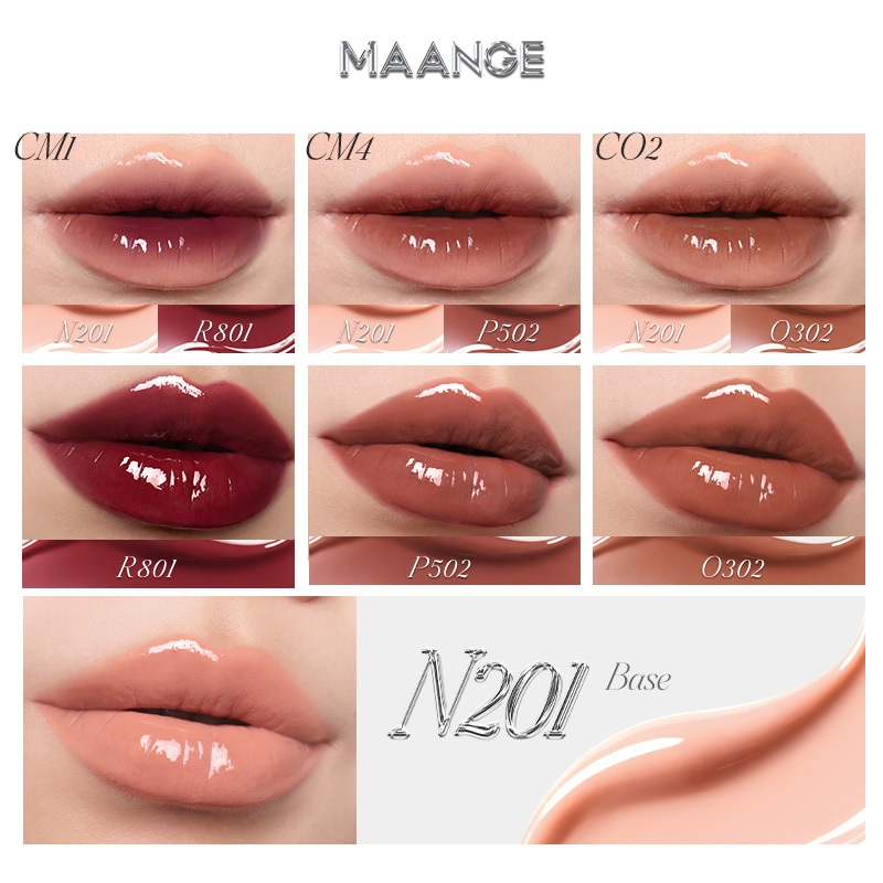 MAANGE COMBO 2 Satin Glow Lip Tint Chống Chuyển 24 Sắc Thái, 16H & Hydrating