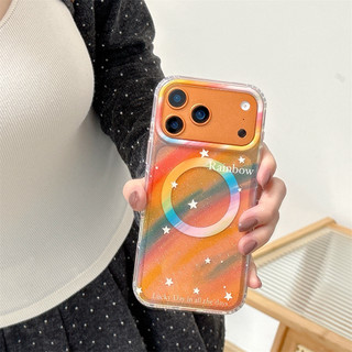 Ốp điện thoại cứng từ tính không dây cho iPhone 17 16 15 14 Pro Max Shine Star