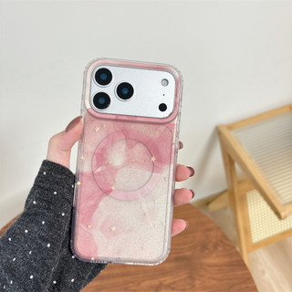 Ốp điện thoại cứng từ tính không dây cho iPhone 17 16 15 14 Pro Max Shine Star