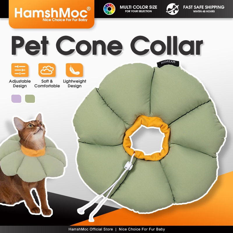 HamshMoc Cổ Nón Mèo Chống Thấm Nước Phục Hồi Elizabethan Sau Phẫu Thuật Chống Dính Cắn Cho Mèo/Chó Nhỏ