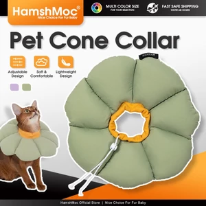 HamshMoc Cổ Nón Mèo Chống Thấm Nước Phục Hồi Elizabethan Sau Phẫu Thuật Chống Dính Cắn Cho Mèo/Chó Nhỏ