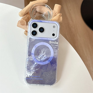 Ốp điện thoại cứng từ tính không dây cho iPhone 17 16 15 14 Pro Max Happy Smile