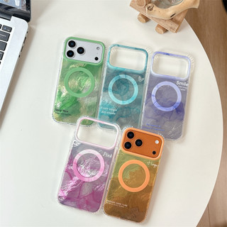 Ốp điện thoại cứng từ tính không dây cho iPhone 17 16 15 14 Pro Max Happy Smile