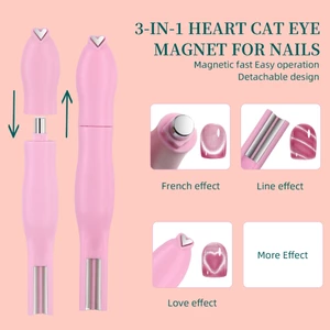Nam Châm 3in1 Hồng Hơ Mắt Mèo Cao Cấp, nam châm hơ mắt mèo nail-Phụ kiện nail