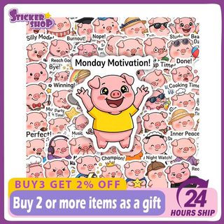 Bộ 50 Ngộ nghĩnh Lợn Hồng MEME Miếng Dán Đồ Chơi Trẻ Em DIY Điện Thoại Hành Lý Tủ Lạnh Notebook Guitar Miếng Dán