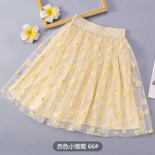 Váy bé gái hoa cúc nhỏ xuân hè thu, dáng dài qua gối, phong cách mới 2024, chất liệu gạc trẻ em
