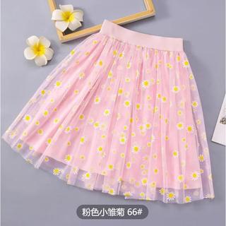 Váy bé gái hoa cúc nhỏ xuân hè thu, dáng dài qua gối, phong cách mới 2024, chất liệu gạc trẻ em