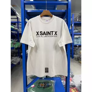 Unisex Quá Khổ Thoải Mái Đa Năng Chữ In Hình Xi Măng Trắng