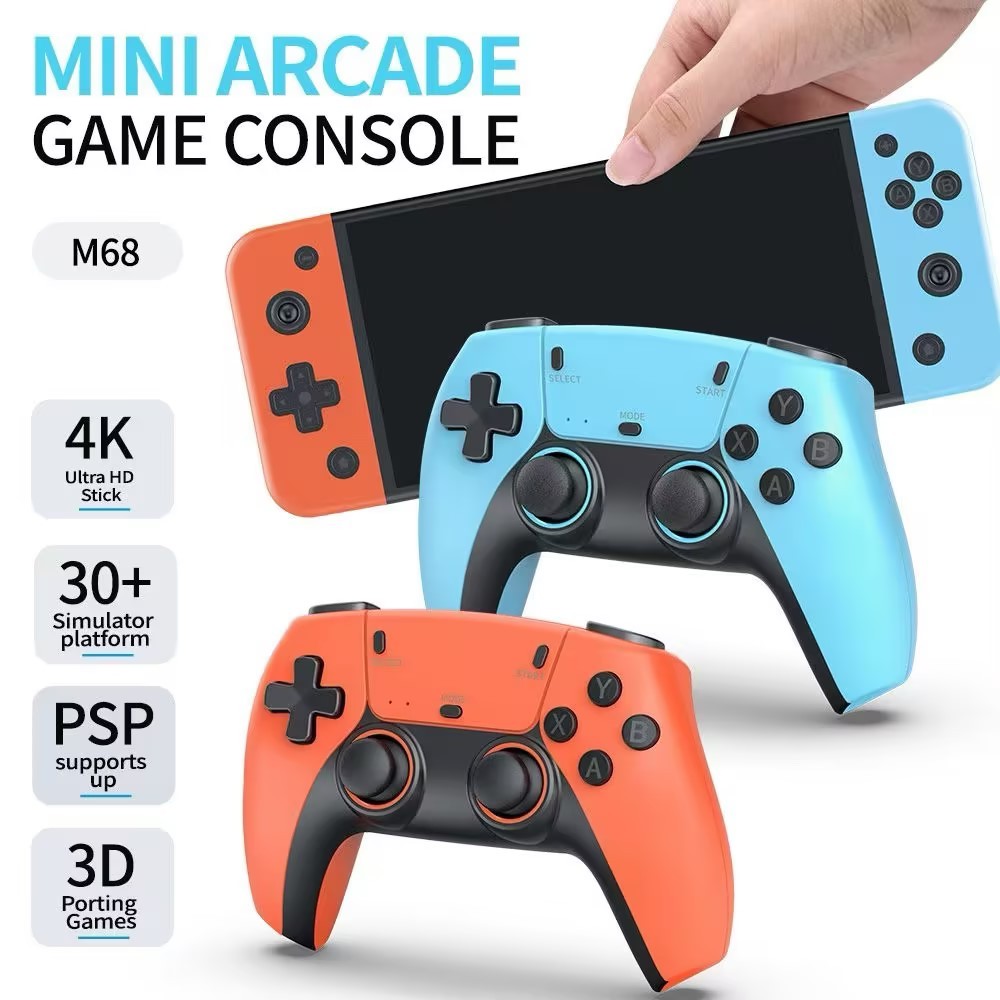 Máy chơi Game cổ điển M68 4K Bộ điều khiển không dây kép hơn 20000 trò chơi