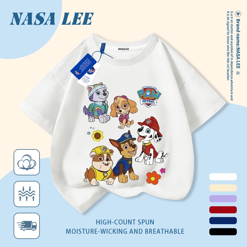 🦊 Giao hàng trong ngày 🐰 Áo thun trẻ em chủ đề vũ trụ cotton trắng thoáng khí in hình động vật thời trang, tay ngắn thoải mái cho bé 3-16 tuổi cả trai và gái.