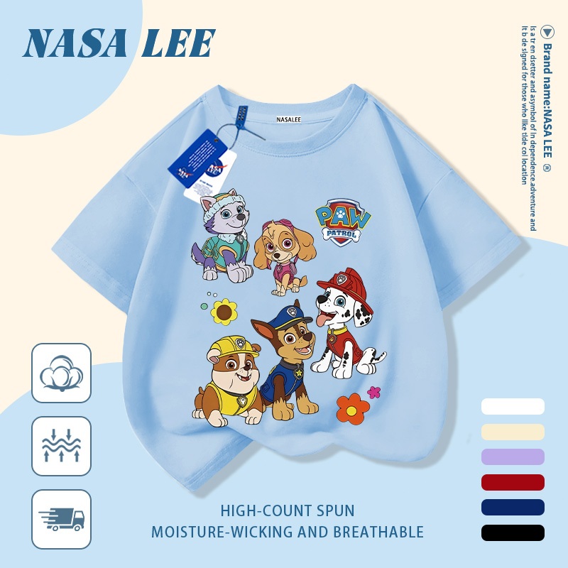 🦊 Giao hàng trong ngày 🐰 Áo thun trẻ em chủ đề vũ trụ cotton trắng thoáng khí in hình động vật thời trang, tay ngắn thoải mái cho bé 3-16 tuổi cả trai và gái.