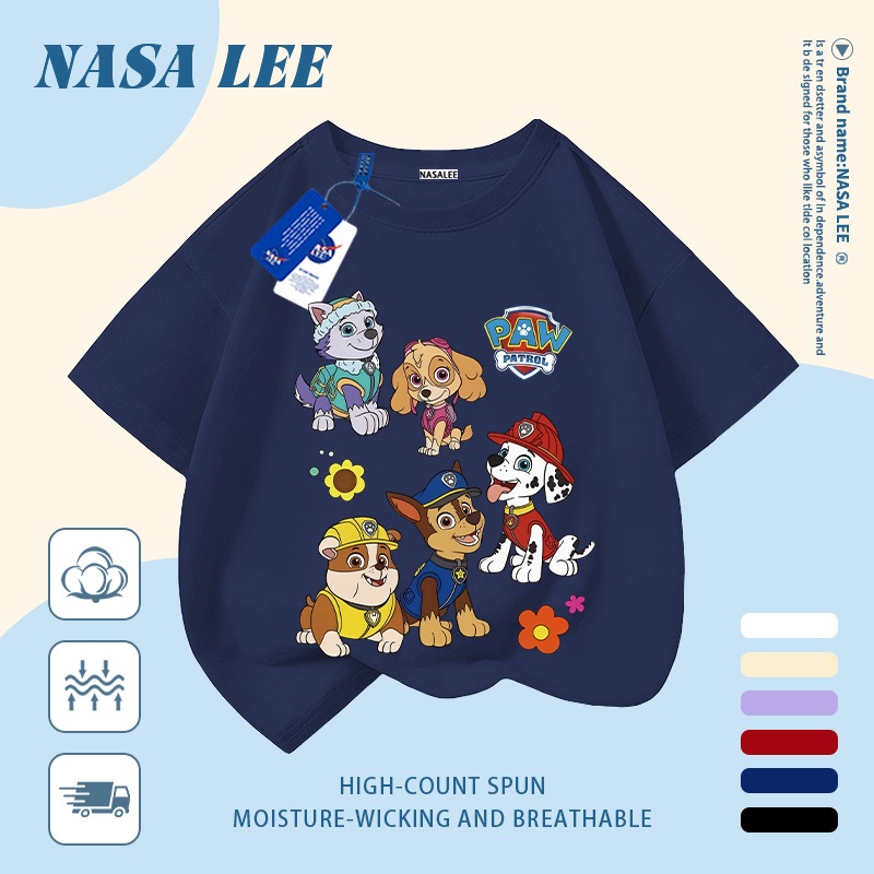 🦊 Giao hàng trong ngày 🐰 Áo thun trẻ em chủ đề vũ trụ cotton trắng thoáng khí in hình động vật thời trang, tay ngắn thoải mái cho bé 3-16 tuổi cả trai và gái.