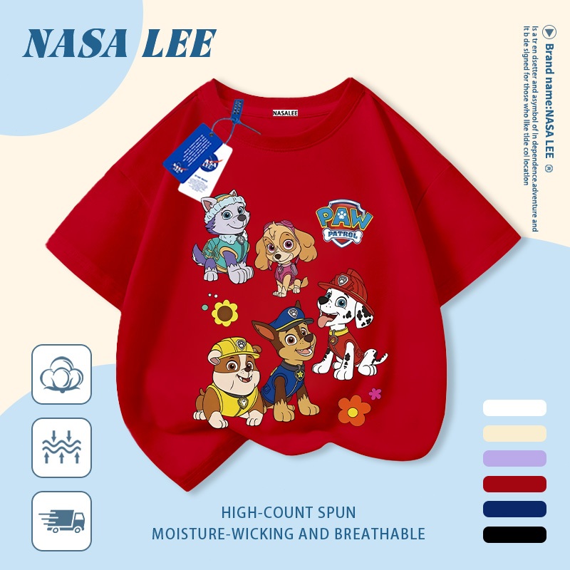 🦊 Giao hàng trong ngày 🐰 Áo thun trẻ em chủ đề vũ trụ cotton trắng thoáng khí in hình động vật thời trang, tay ngắn thoải mái cho bé 3-16 tuổi cả trai và gái.