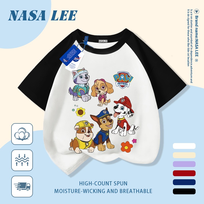 🦊 Giao hàng trong ngày 🐰 Áo thun trẻ em chủ đề vũ trụ cotton trắng thoáng khí in hình động vật thời trang, tay ngắn thoải mái cho bé 3-16 tuổi cả trai và gái.