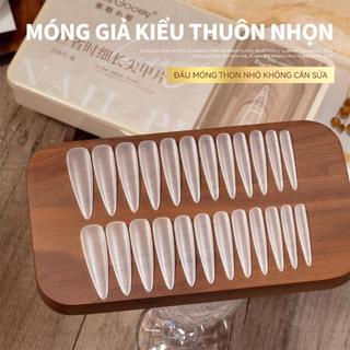 Miss Gooey Phiên bản nâng cấp Thẳng Hình bầu dục Móng tay Đeo Móng tay Không khắc Nông Nửa dính Định hình mở rộng Dịch vụ liền mạch