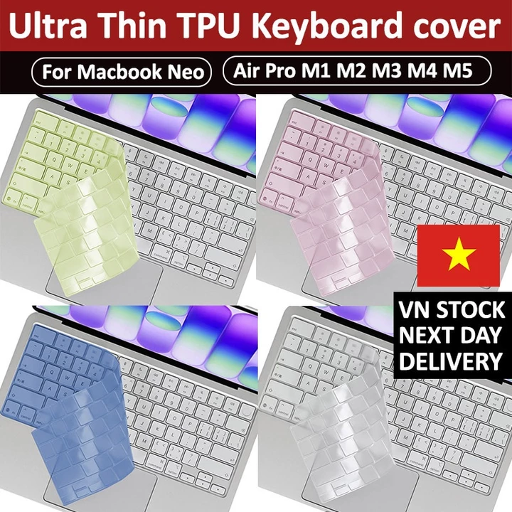 Vỏ bàn phím TPU / Gradient cho Macbook Neo 13 A3404 2026 Air Pro M5 A3448 A3449 A3434 2022 Air 13.6 M2 A2681 Pro 13 14 15 16inch 2020 Air M1 A2337