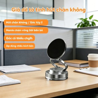 Giá đỡ điện thoại ô tô từ tính có hút chân không 360° Xoay được Hút chân không mạnh mẽ Giá đỡ có thể gập lại từ tính Giá đỡ điện thoại trên ô tô có thể thu vào