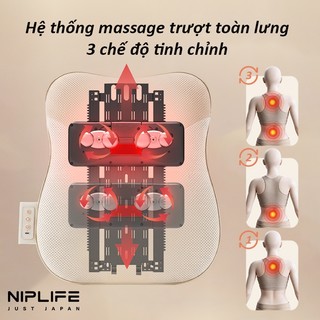 Máy mát xa lưng NIPLLIFE Máy mát xa lưng đa chức năng Máy mát xa gối xe điện không dây