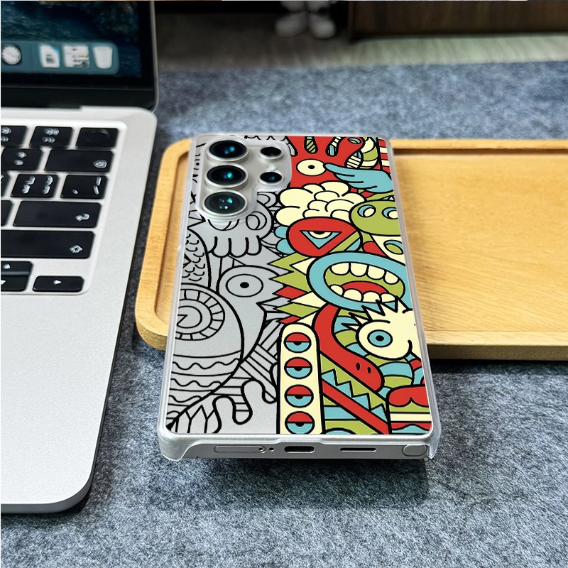 Ốp Điện Thoại Cứng Totem Micro Matte Văn Hóa Độc Đáo Cho Samsung S26 Ultra S25 Ultra S24 Ultra S24 FE S23 S22 S21 FE S20 A56 A55 A53 A16 A15 A33 A72 Chống Sốc Samsung Cove