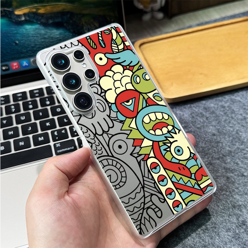 Ốp Điện Thoại Cứng Totem Micro Matte Văn Hóa Độc Đáo Cho Samsung S26 Ultra S25 Ultra S24 Ultra S24 FE S23 S22 S21 FE S20 A56 A55 A53 A16 A15 A33 A72 Chống Sốc Samsung Cove