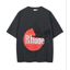 Unisex Quá Khổ RH Phong Cách Vintage Sun & Eagle Logo In Than Màu Xám Áo Thun Tay Ngắn