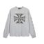 Unisex Waffle Logo Áo thun dài tay cổ điển, Xanh / Xám / Đen