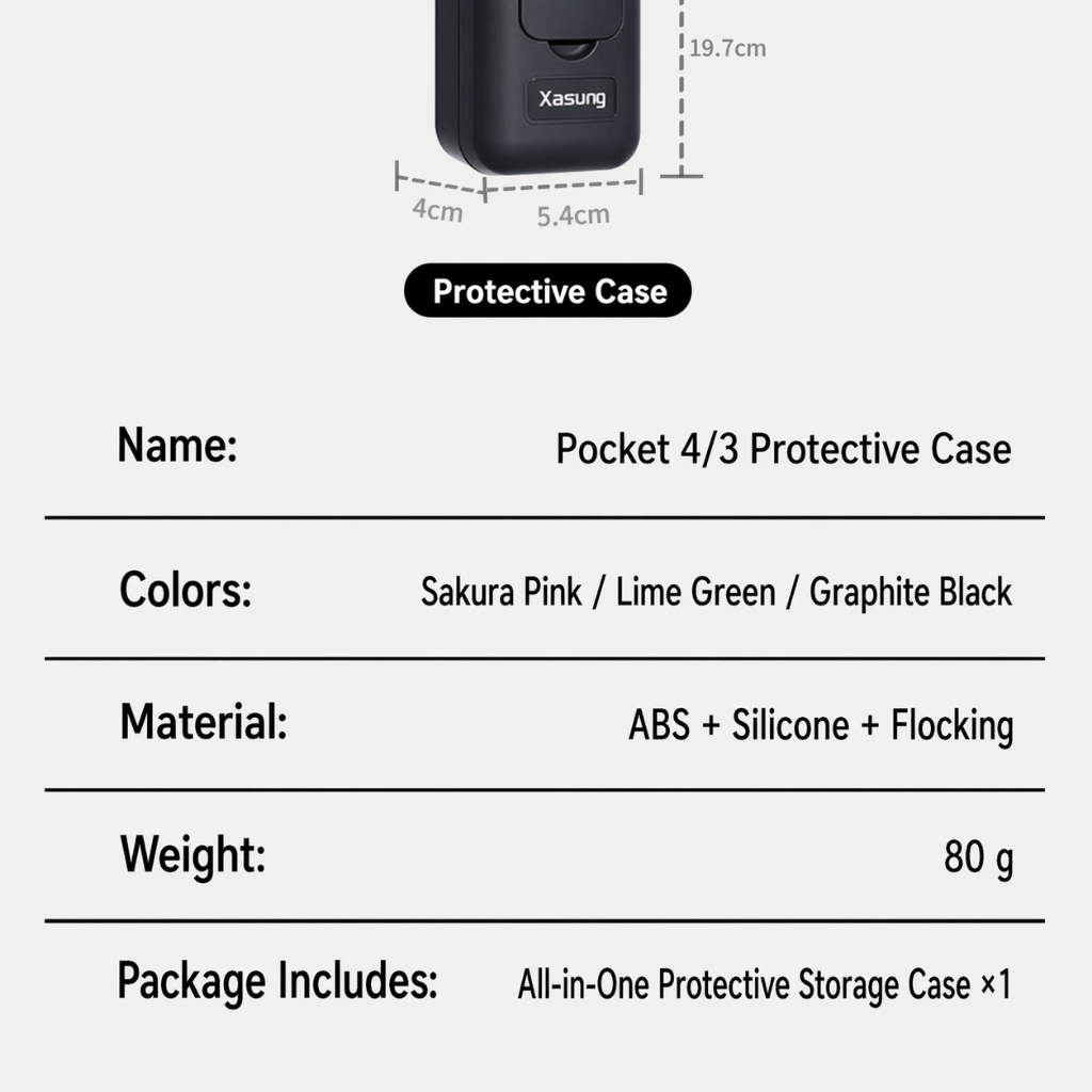 Hộp Đựng Bảo Vệ cho DJI Osmo Pocket 4/3, Hộp Đựng Đa Năng Chống Sốc với Ngăn Chứa Kính Lọc Nam Châm, Khe Thẻ Nhớ, Nắp Lật, Thiết Kế Nhẹ Gọn cho Du Lịch