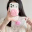 Sáng Tạo Chấm Bi Hoa Hồng Chân Đế iPhone17 Apple 16 Thích Hợp Cho 14 15Promax Vỏ Điện Thoại Chống Sốc