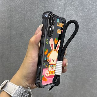 Ốp Lưng Cho OPPO A58 4G A78 4G Ốp Điện Thoại Trong Suốt Silicon Cao Cấp Thẩm Mỹ Họa Tiết Thỏ Dễ Thương Miễn Phí Tinh Tế Treo Dây