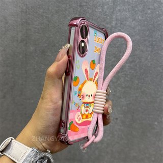 Ốp Lưng Cho OPPO A58 4G A78 4G Ốp Điện Thoại Trong Suốt Silicon Cao Cấp Thẩm Mỹ Họa Tiết Thỏ Dễ Thương Miễn Phí Tinh Tế Treo Dây