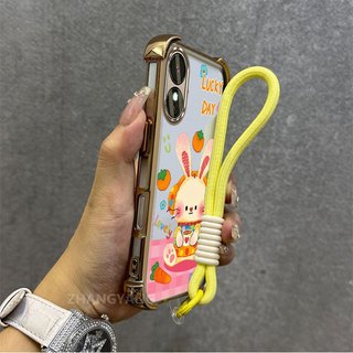 Ốp Lưng Cho OPPO A58 4G A78 4G Ốp Điện Thoại Trong Suốt Silicon Cao Cấp Thẩm Mỹ Họa Tiết Thỏ Dễ Thương Miễn Phí Tinh Tế Treo Dây