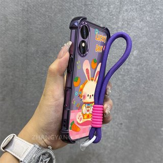 Ốp Lưng Cho OPPO A58 4G A78 4G Ốp Điện Thoại Trong Suốt Silicon Cao Cấp Thẩm Mỹ Họa Tiết Thỏ Dễ Thương Miễn Phí Tinh Tế Treo Dây