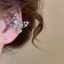 Bướm kẹp bông tai cz zircon mạ bạc, phong cách Hàn Quốc