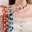 Vòng Cổ Choker Iridescent với Hình dáng Hạt Đào và Sao Biển, Điều Chỉnh được - Phù hợp Đi Biển