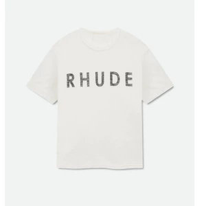 Áo thun ngắn tay in Logo chữ tối giản Unisex R & H, màu trắng