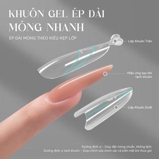 Miss Gooey Khuôn Móng Bánh Sandwich Chuyên Nghiệp Kéo Dài Móng Nhanh Không Cần Giấy Nền Dùng Cho Tiệm Nail Kết Hợp Với Builder Gel & Crystal Gel