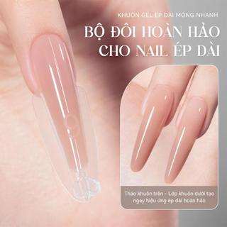 Miss Gooey Khuôn Móng Bánh Sandwich Chuyên Nghiệp Kéo Dài Móng Nhanh Không Cần Giấy Nền Dùng Cho Tiệm Nail Kết Hợp Với Builder Gel & Crystal Gel
