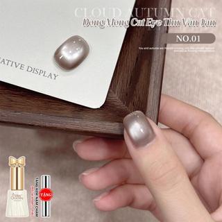 Sơn Gel Mắt Mèo Miss Gooey Ash Cloud, Trắng Sứ Thủy Tinh - Sơn Gel Chuyên Dụng Cho Tiệm Làm Móng, Bộ Sưu Tập Xuân Hè