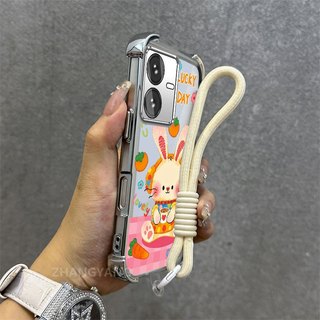 Ốp Lưng Cho vivo Y22S Y22 Ốp Điện Thoại Trong Suốt Silicon Cao Cấp Thẩm Mỹ Dễ Thương Họa Tiết Thỏ Miễn Phí Tinh Tế Treo Dây