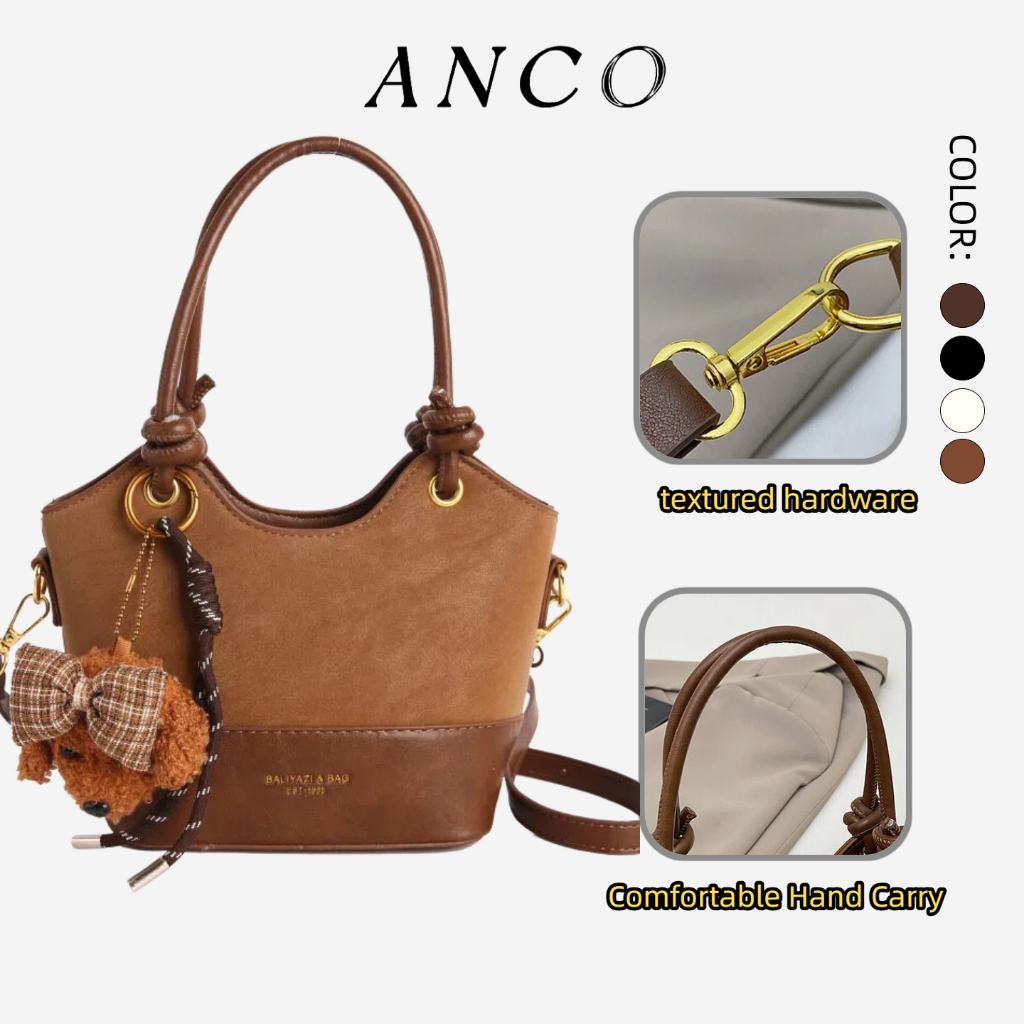 ANCO Túi xách nữ Giỏ rau củ phiên bản Hàn Quốc Màu sắc phù hợp với thời trang Retro Ánh sáng sang trọng Túi xách nữ đi lại tinh tế