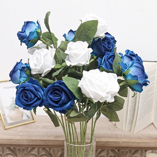 Bó hoa hồng trà hồng nhạt nhân tạo - Sắp xếp hoa giả thực tế cho đám cưới Trang trí văn phòng tại nhà